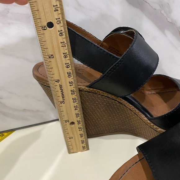 B.O.C Born Concept Alondra Women's Black Leather Wedge Sandals Size 7 - Picture 11 of 16